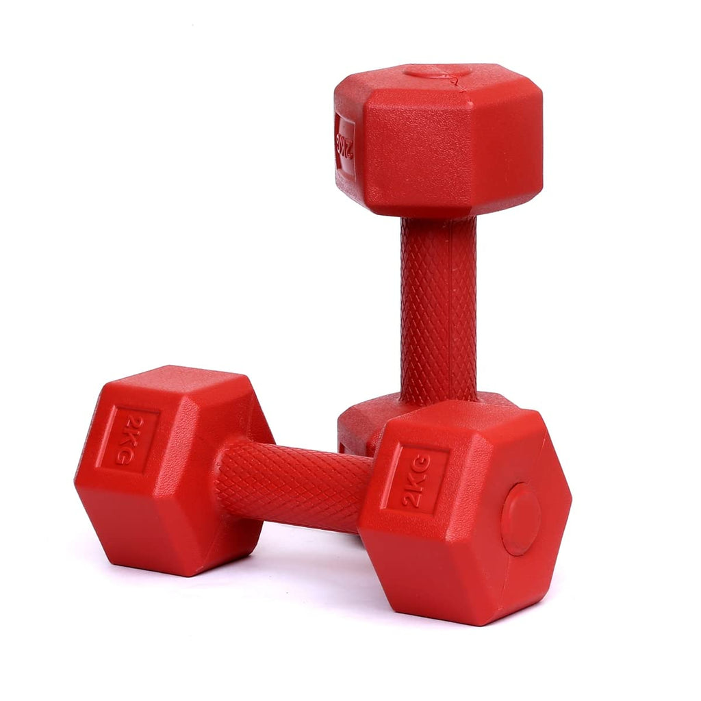 FitBox Sports 4kg Exlusive Octa PVC Fixed Dumbbells (2kg x 2) Black