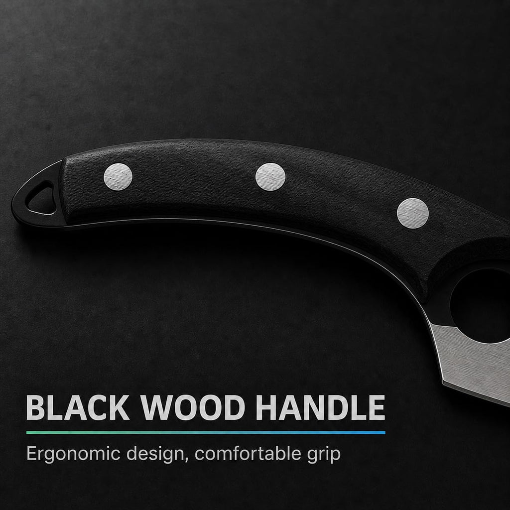Machado Hybrid Hand-Sharpened Mongolian Knife with Leather Sheath - Forged Boning Multipurpose Meat Cleaver Butcher Knives Home & Kitchen