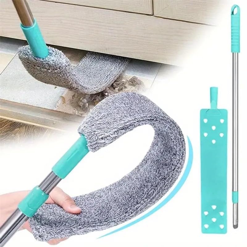 Gap Dust Cleaner Under Appliance | Microfiber Duster with Extension Pole | Flexible Cleaning Brush for Bed, Sofa, Ceiling & Furniture Bottom (Multicolor)