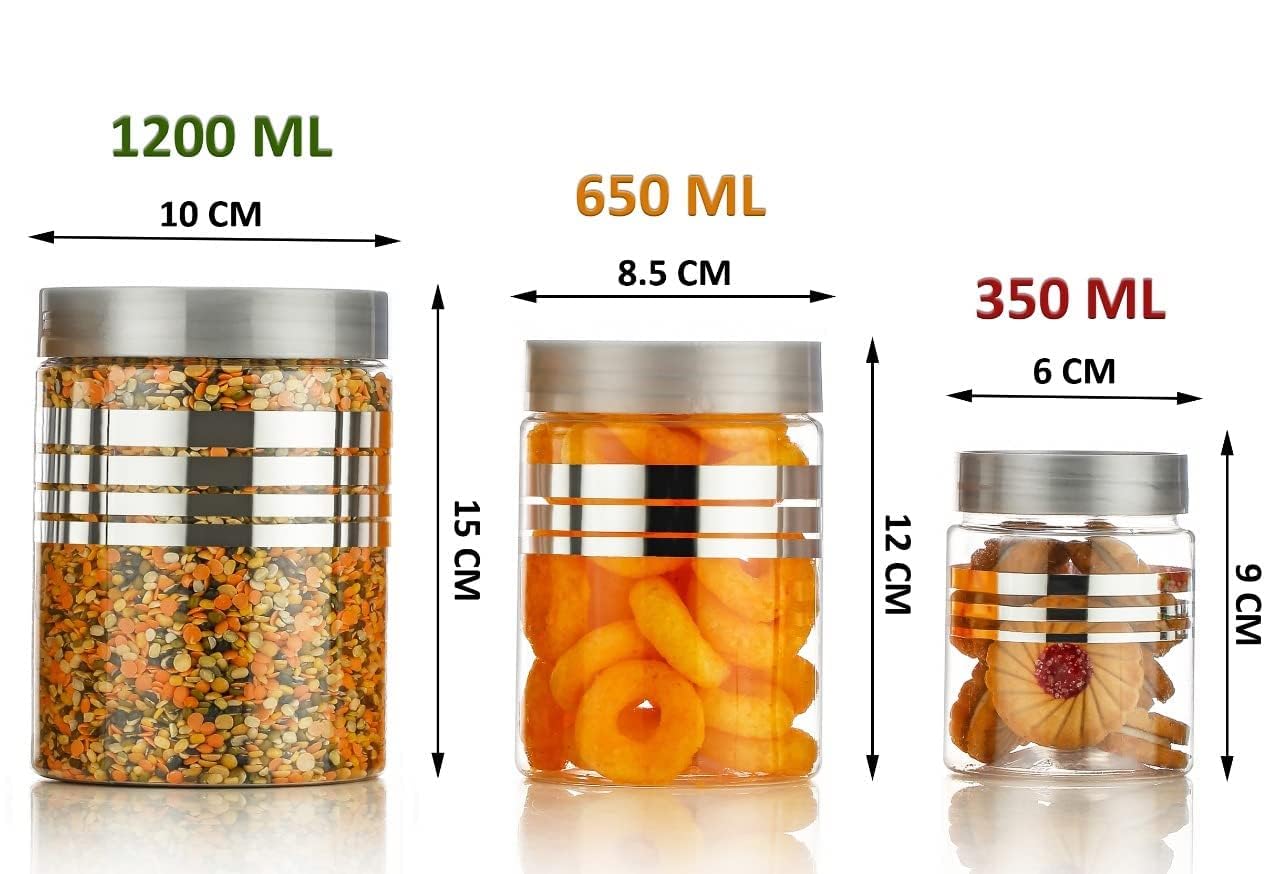 E-COSMOS® Durable 24-Piece Airtight Kitchen Storage Containers - Clear Plastic Set with Free Spoons in Various Sizes (1200ml, 650ml, 350ml, 250ml) Pack Of, Clear (Pack Of 24)