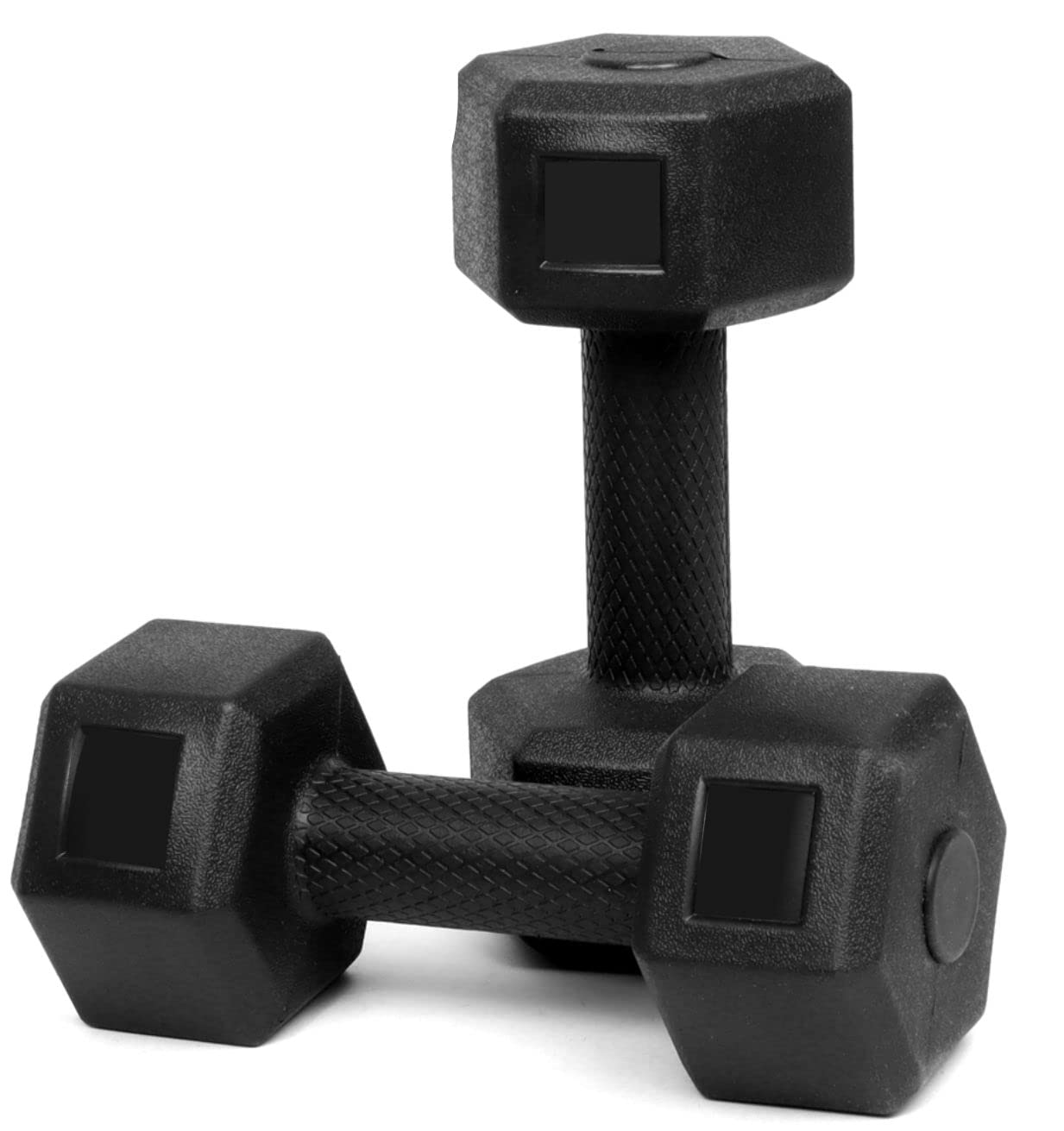 FitBox Sports 4kg Exlusive Octa PVC Fixed Dumbbells (2kg x 2) Black