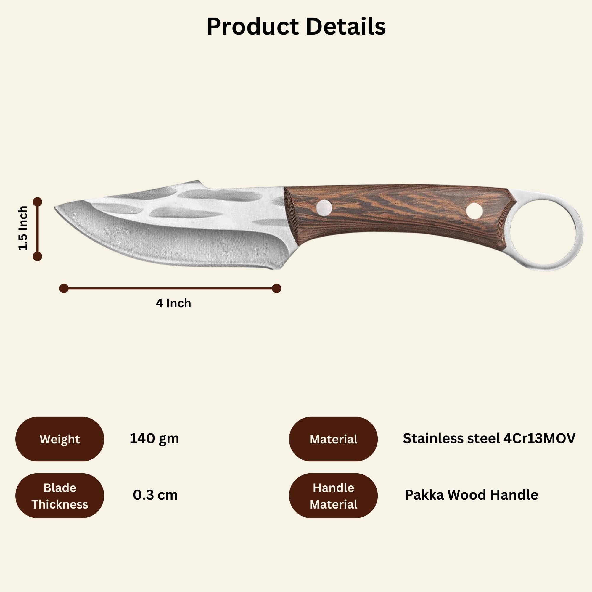 Machado Hybrid Hand-Sharpened Mongolian Knife with Leather Sheath - Forged Boning Multipurpose Meat Cleaver Butcher Knives Home & Kitchen