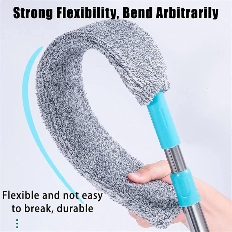 Gap Dust Cleaner Under Appliance | Microfiber Duster with Extension Pole | Flexible Cleaning Brush for Bed, Sofa, Ceiling & Furniture Bottom (Multicolor)