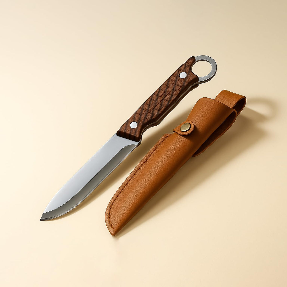 Machado Hybrid Hand-Sharpened Mongolian Knife with Leather Sheath - Forged Boning Multipurpose Meat Cleaver Butcher Knives Home & Kitchen