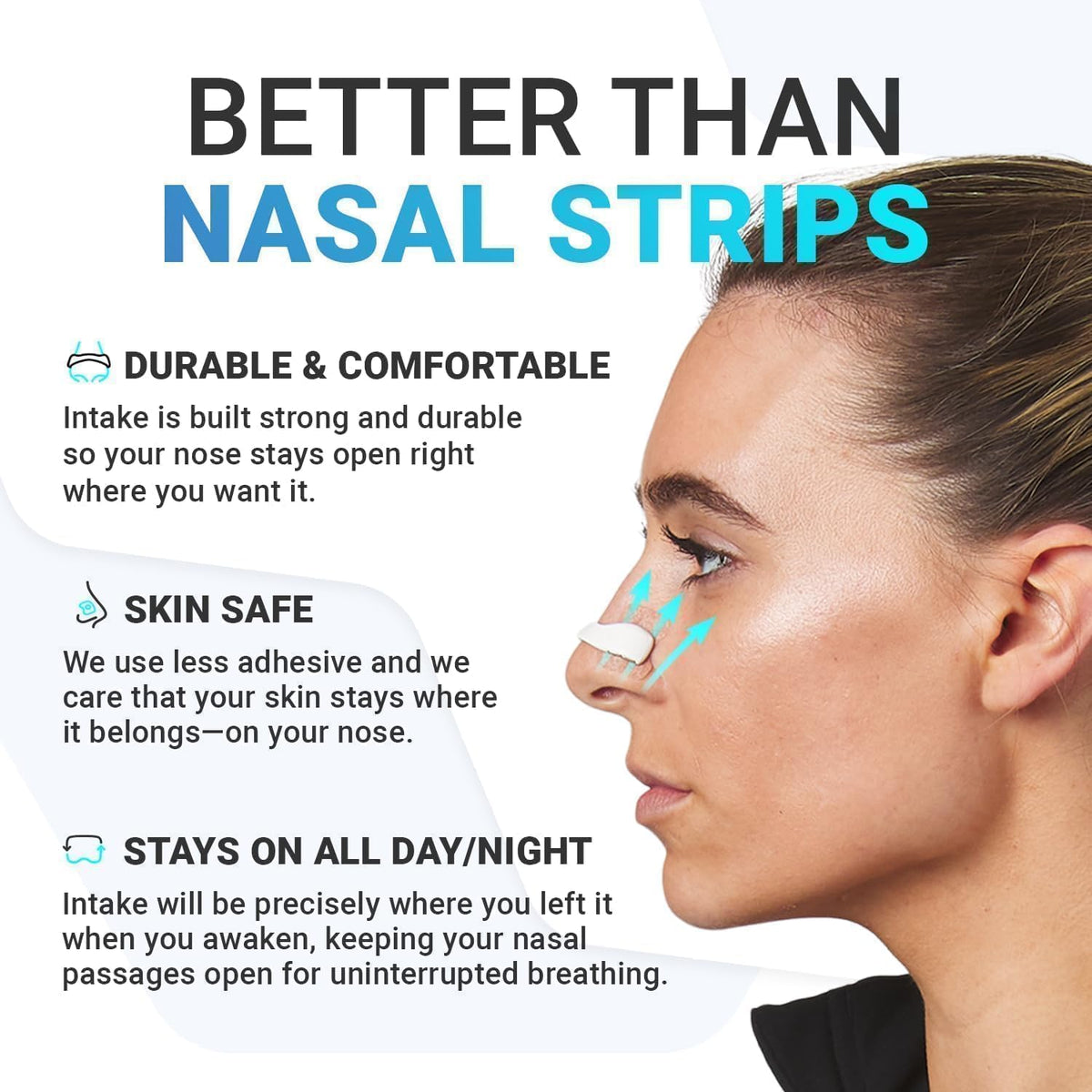 GONIRY Magnetic Nose Strips for Breathing | Snoring Stopper for Men | Nasal Strips for Breathing | Nasal Dilators For Breathing | Instant Relief From Snoring | Snore Stopper | Anti Snoring Nose Clip | Aohoo Tire (15 Days Full Kit)
