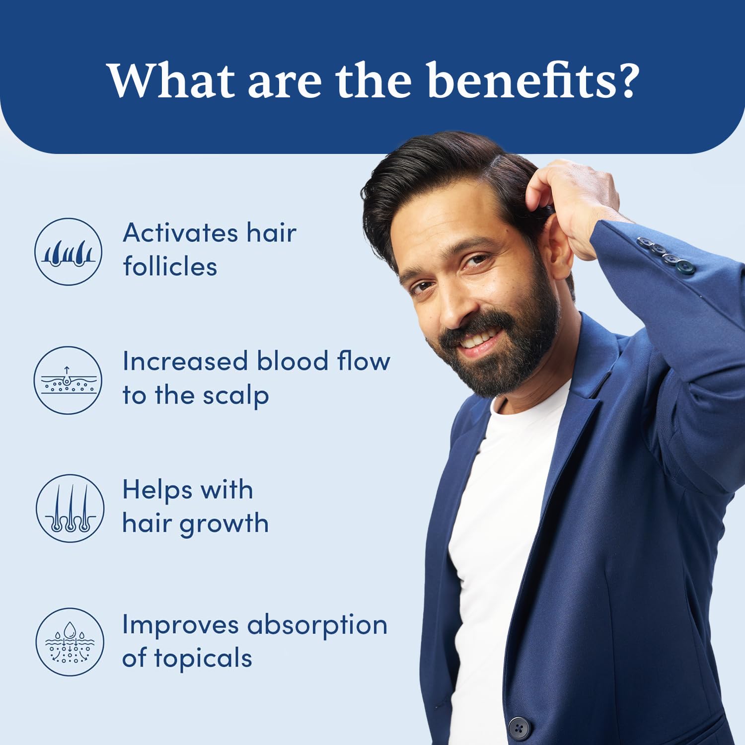 Man Matters Derma roller 1.00 mm With 540 Titanium Alloy Needles | Promotes Beard Growth & Reduces Acne Scars | Safe & Effective To Use | Safe & Effective To Use