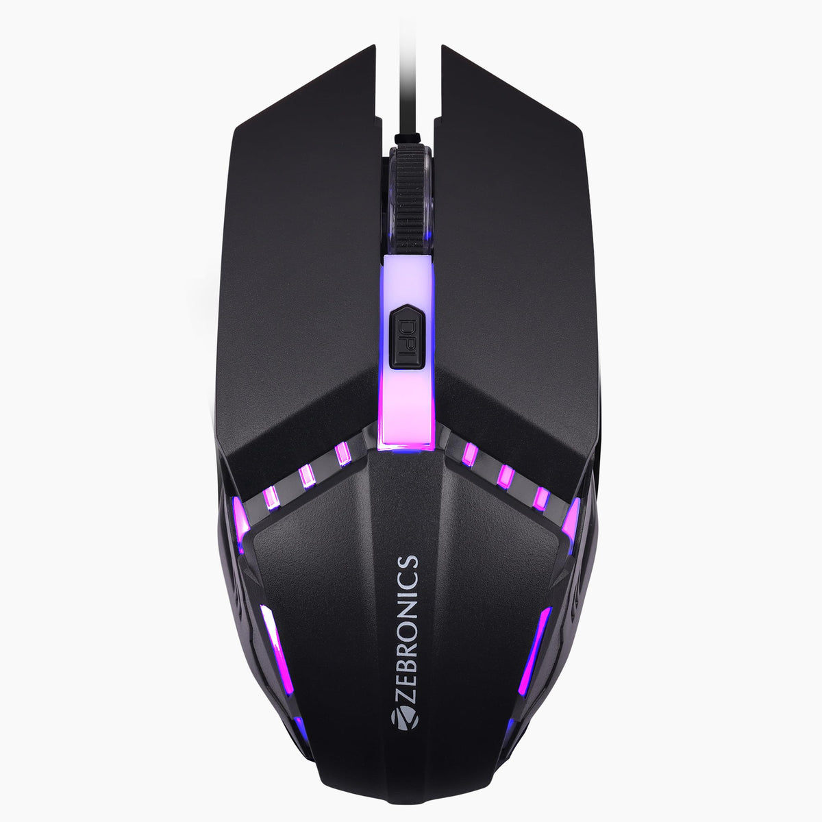 ZEBRONICS Blanc Slim Wireless Mouse with Rechargeable Battery, BT + 2.4GHz, 4 Buttons, 800/1200/1600 DPI, Silent Operation, Multicolor LED Lights