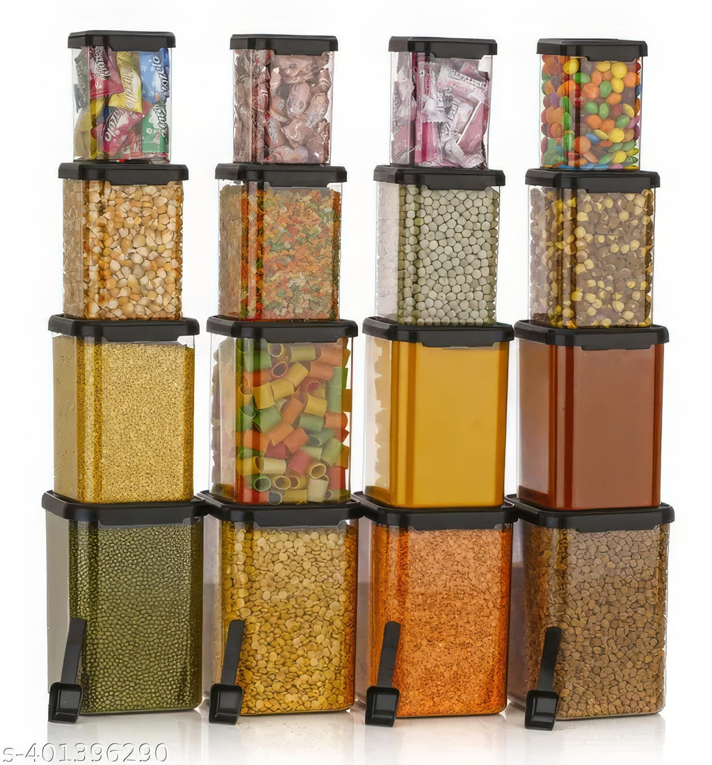 flymore Plastic 1400Ml Airtight Containers Set For Kitchen Storage And Containers Box For Pantry Organization And Container For Kitchen Storage,Set of 24-(350ml+650ml+950ml+1400 ml)
