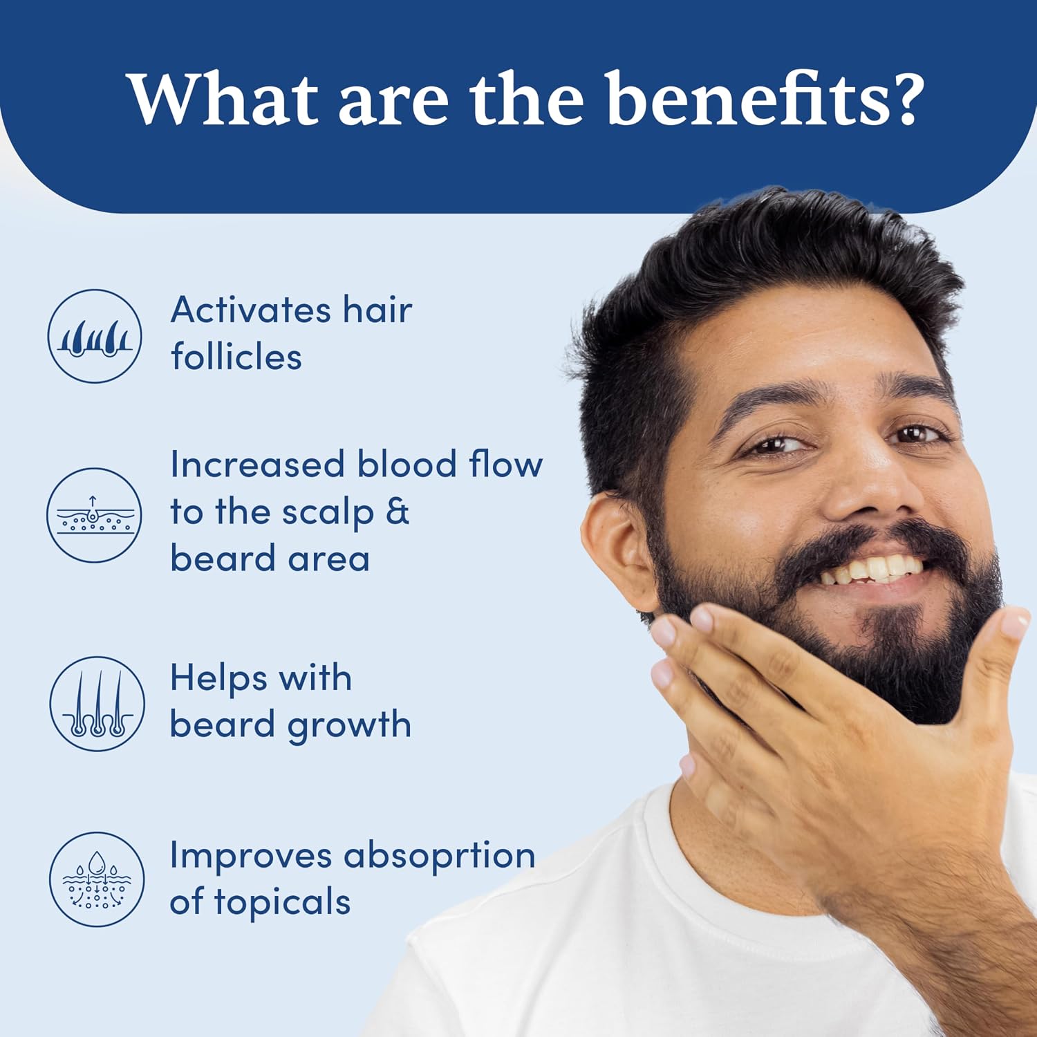 Man Matters Derma Roller with 540 Titanium Alloy Micro Needles 0.5 mm | Suitable for Beard Also | Reduces Hair Fall | Stimulates Hair Follicles | Easy to use | Safe & Effective