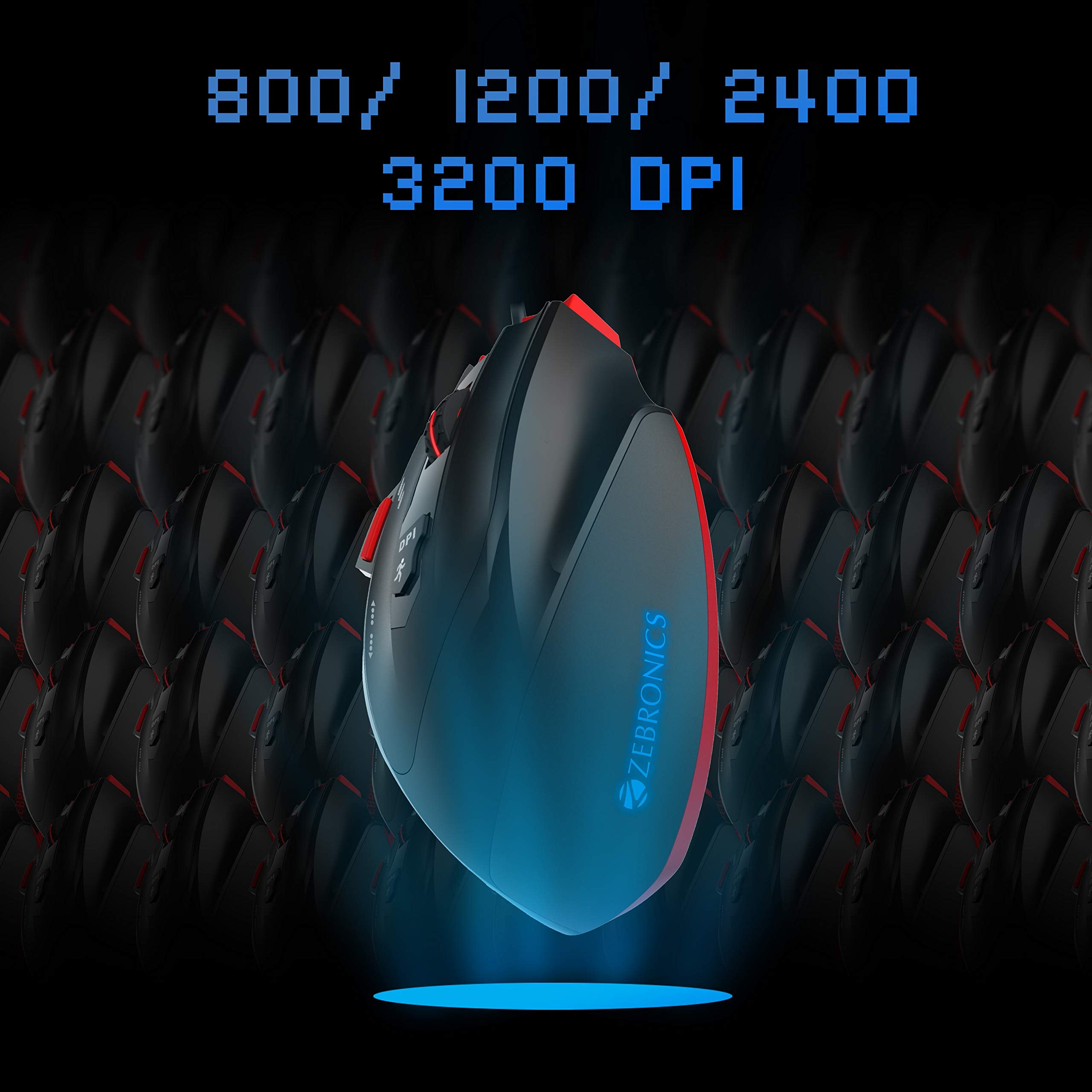 ZEBRONICS Blanc Slim Wireless Mouse with Rechargeable Battery, BT + 2.4GHz, 4 Buttons, 800/1200/1600 DPI, Silent Operation, Multicolor LED Lights