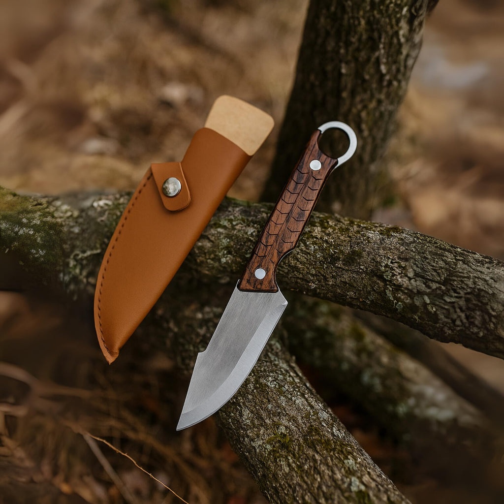 Machado Hybrid Hand-Sharpened Mongolian Knife with Leather Sheath - Forged Boning Multipurpose Meat Cleaver Butcher Knives Home & Kitchen