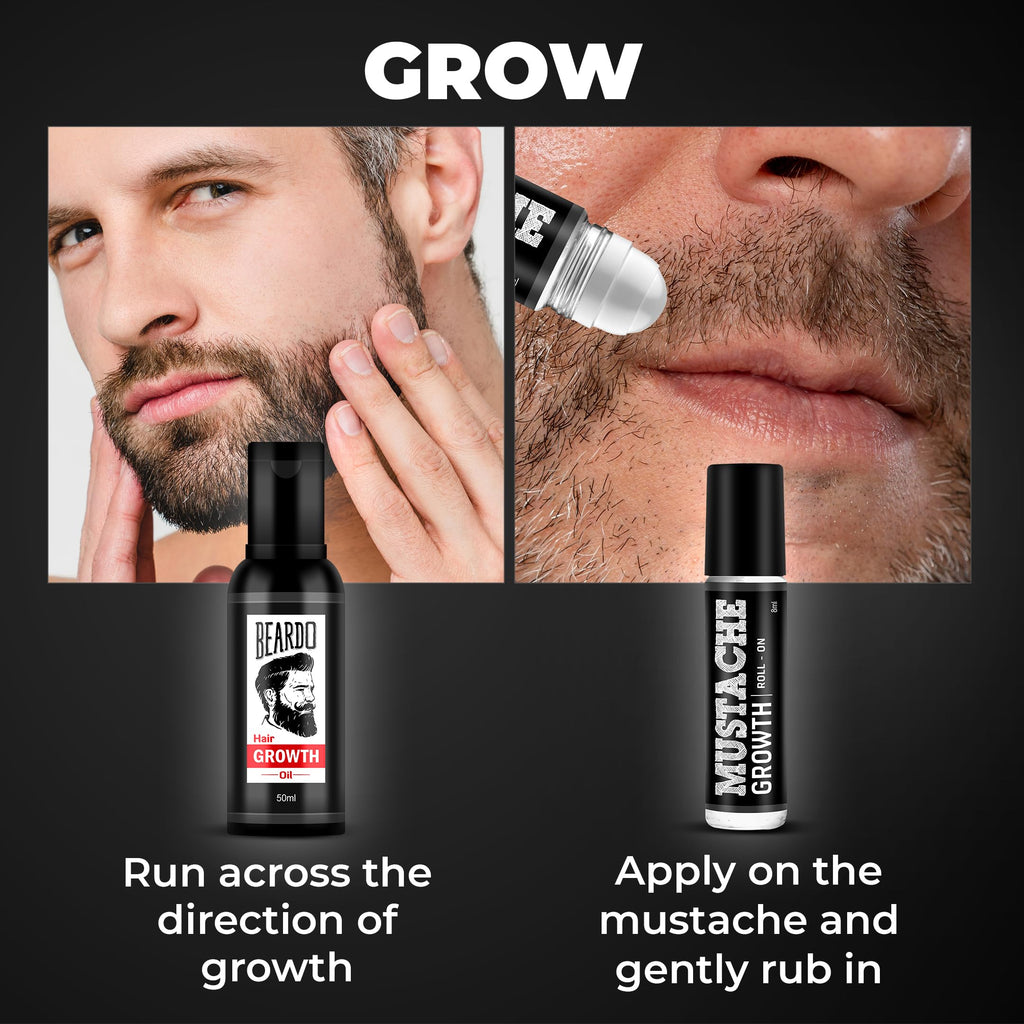 Beardo Beard and Hair Growth Oil - 50 ml for faster beard growth and thicker looking beard | Natural Actives Only | No Harmful Chemicals